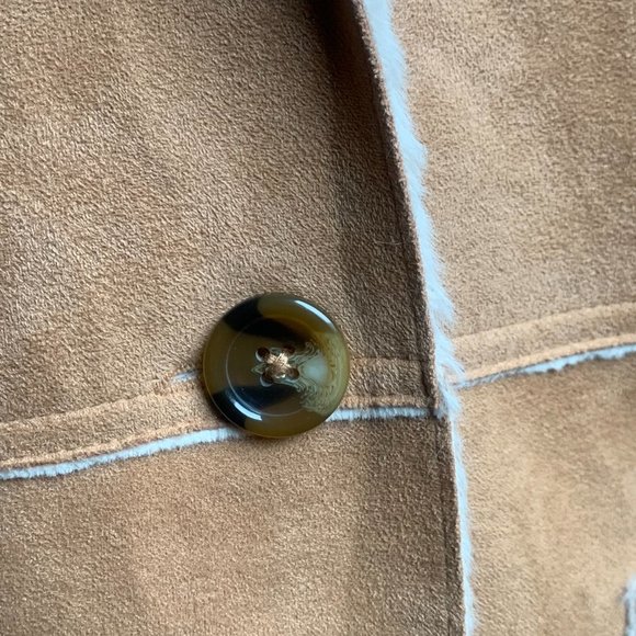 FOREVER 21 Tan Faux Sherpa Suede Button Jacket L - Picture 3 of 7